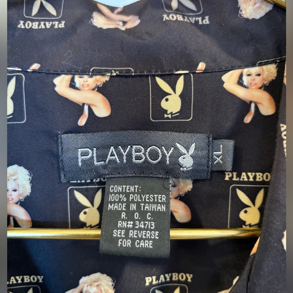 Vintage Playboy Pamela Anderson Short Sleeve Button Down Shirt Size XL - Picture 4 of 12